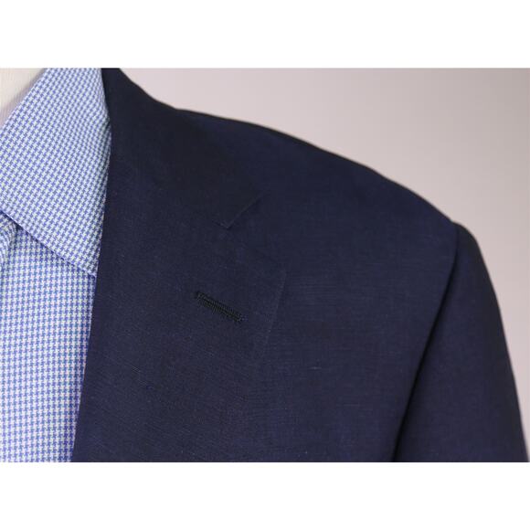 Hickey-Freeman Custom Navy Blue Wool Silk Sportcoat Blazer 46XL - Picture 4 of 9